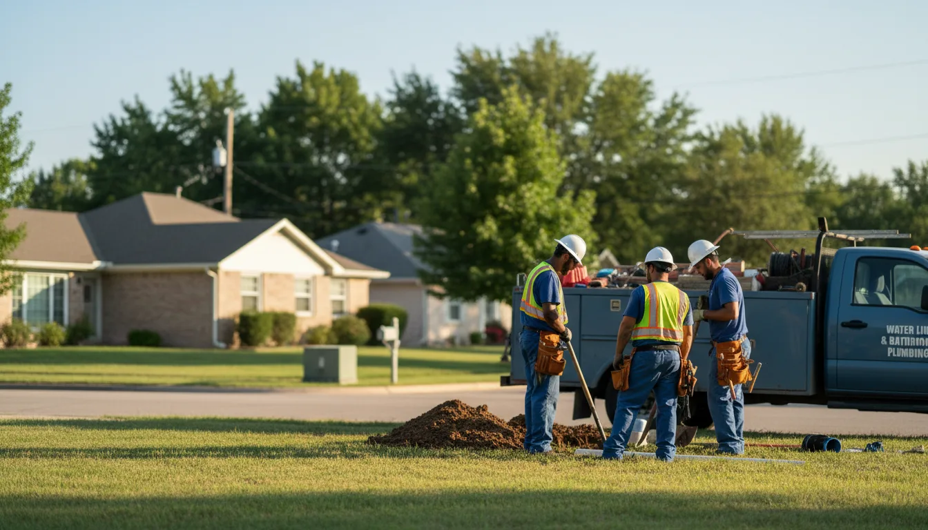 Residential water line and bathroom plumbing service in Bigfoot, TX